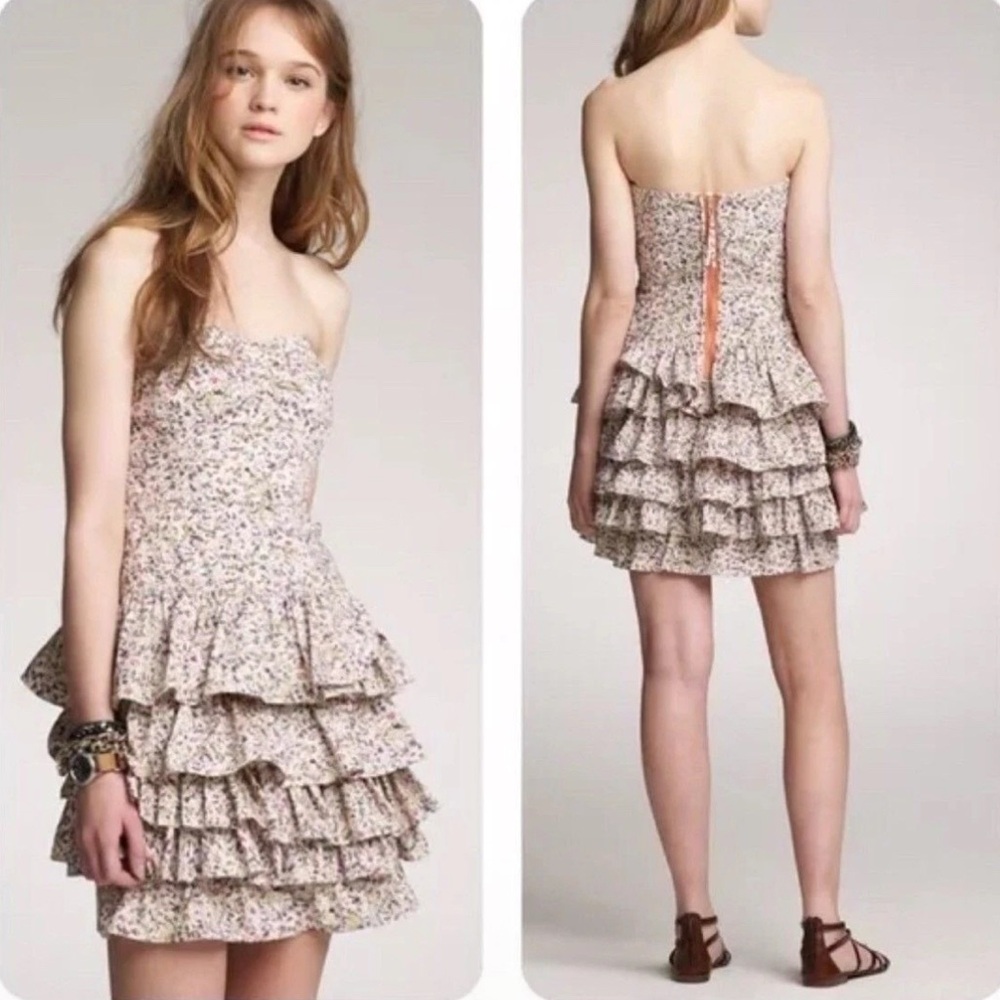 J.crew Liberty‎ of London strapless Daisy print dress